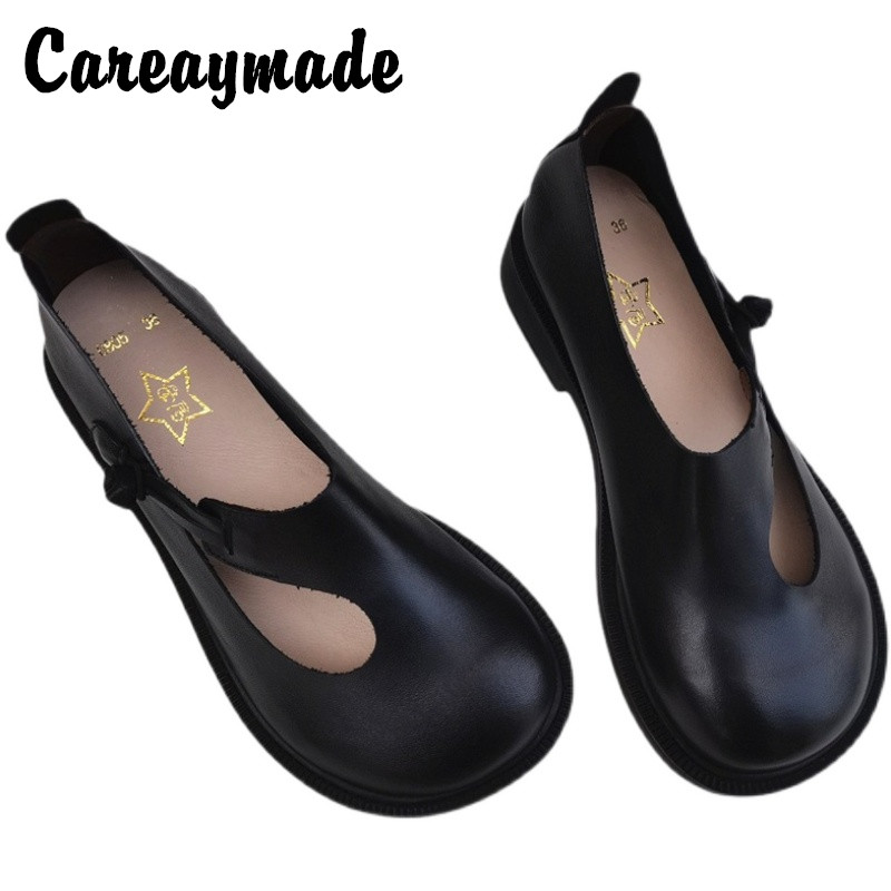 Slingback Pumps Women - Careaymade-Genuine leather big shoes retro national