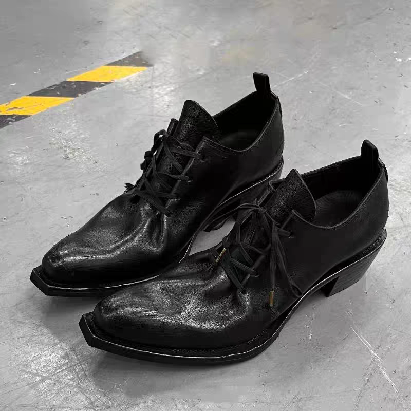 Oxford Lace Up Women - Women's Wrinkled Full Grain Leather Lace