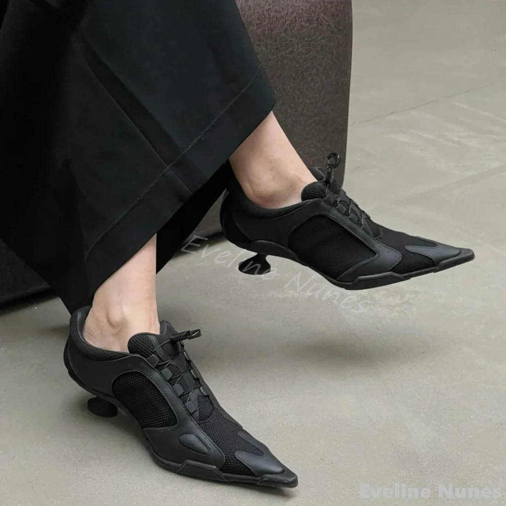 Mesh panel high-heeled sneaker - Mesh Sneaker Women ulasan dan harga