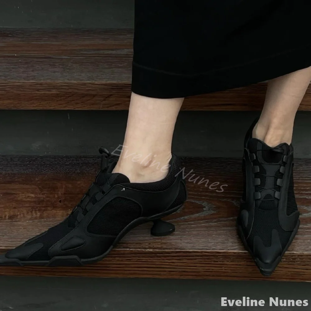 Mesh panel high-heeled sneaker - Mesh Sneaker Women ulasan dan harga