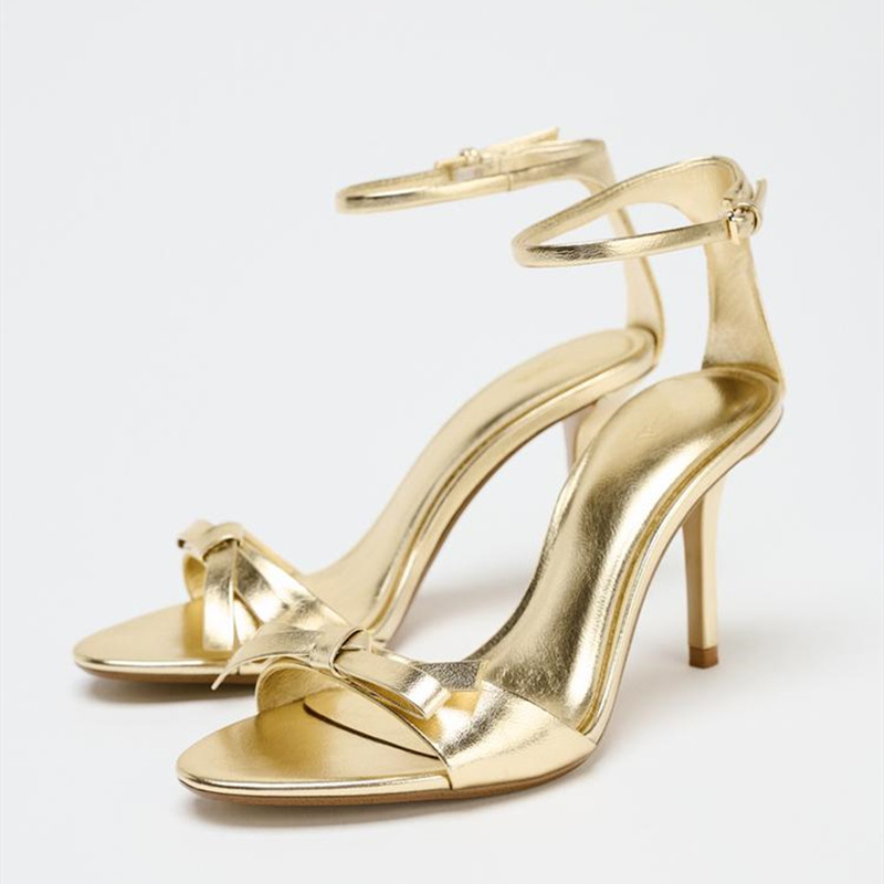 Elegant Golden Bow Brand High  - Women Shoes Brands ulasan dan harga