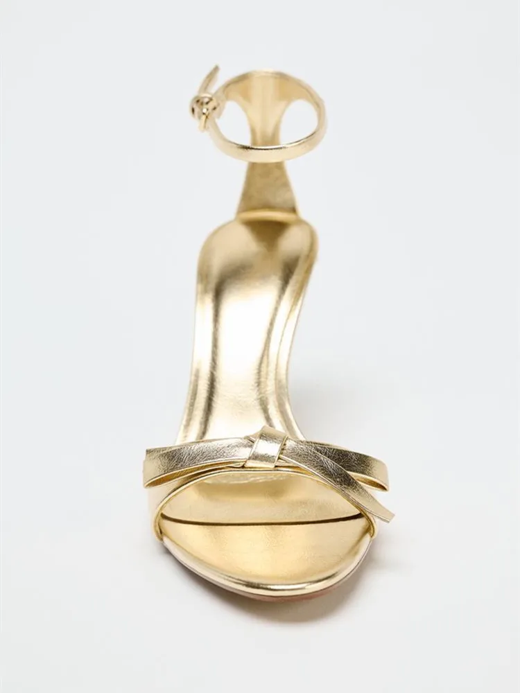 Elegant Golden Bow Brand High  - Women Shoes Brands ulasan dan harga
