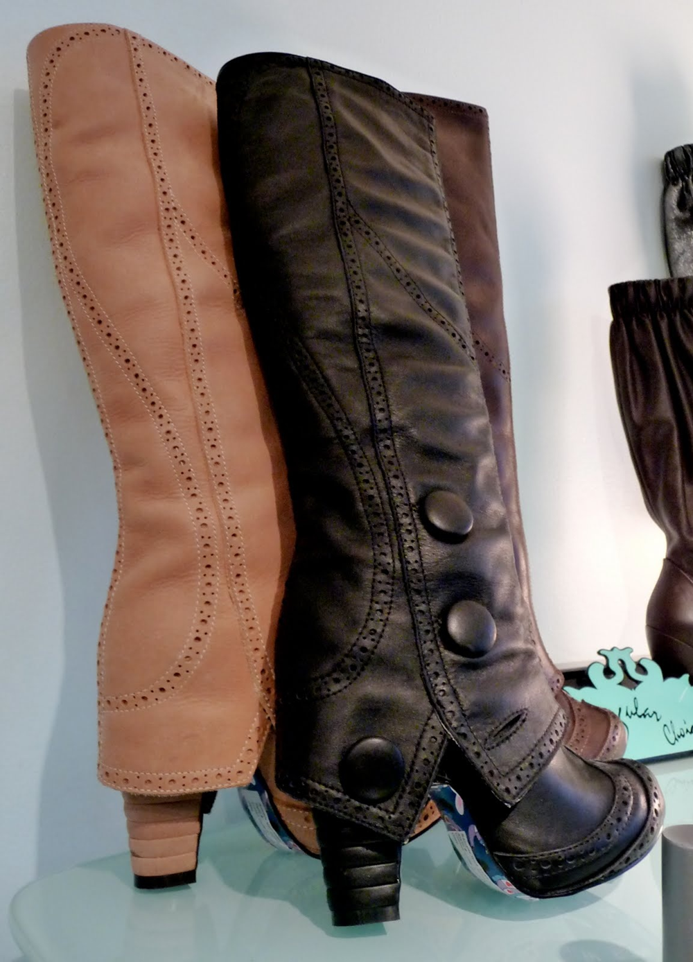 Design Leather Slouch Knee-Hig - High Knee Heel Boots ulasan dan harga