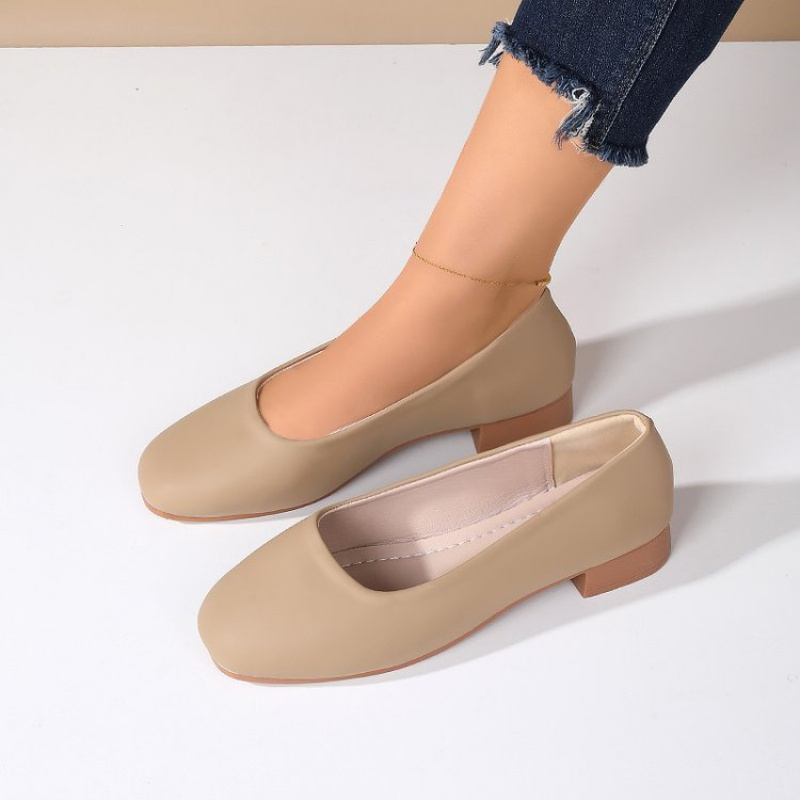 Soft Leather Round Toe Slip-On - Slingback Pumps Women ulasan dan harga