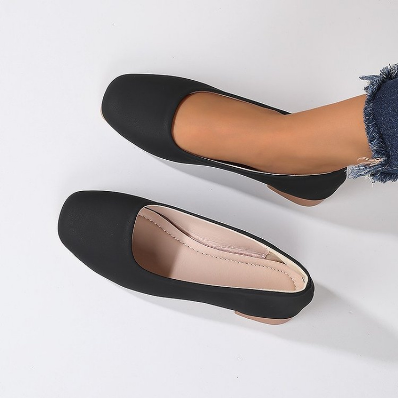Soft Leather Round Toe Slip-On - Slingback Pumps Women ulasan dan harga