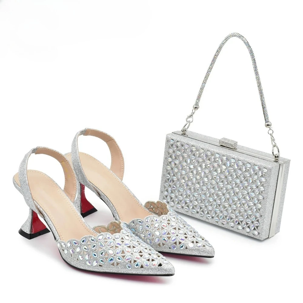 Silver Color Shoes and Bag for - Women Shoes Heels ulasan dan harga