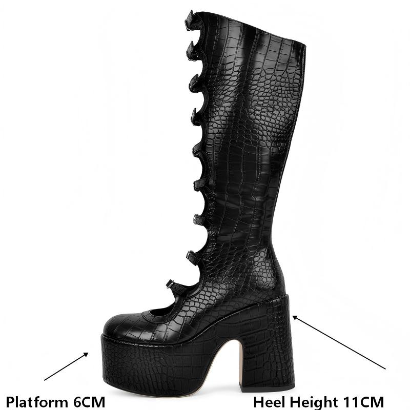 Onlymaker Women Round Toe Plat - High Knee Heel Boots ulasan dan harga