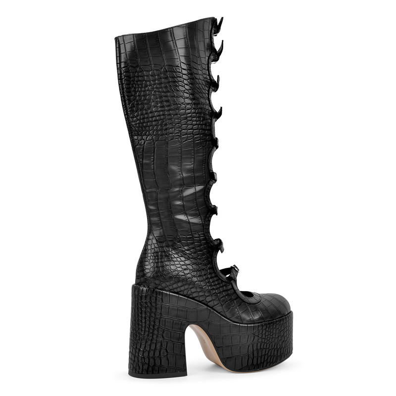 Onlymaker Women Round Toe Plat - High Knee Heel Boots ulasan dan harga