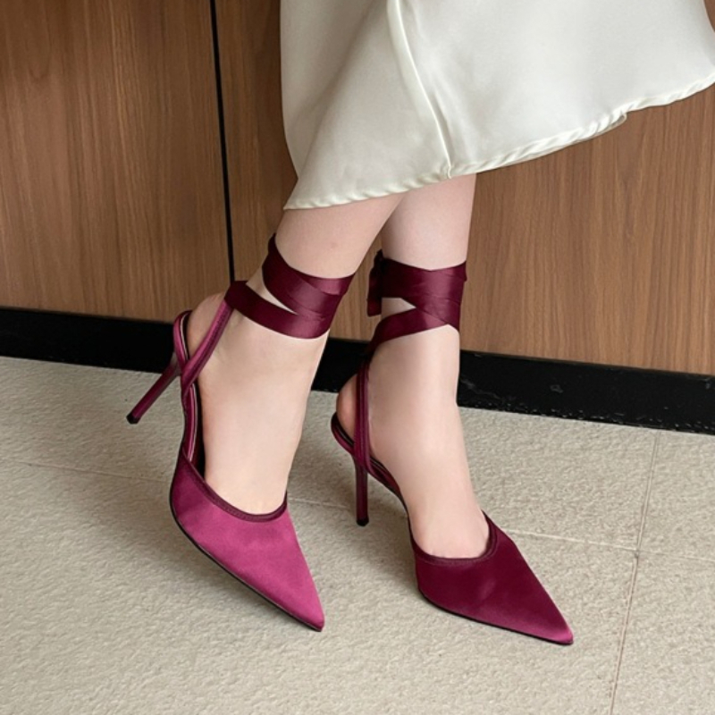 Snake Satin Ankle Strap Luxury - Women Shoes Brands ulasan dan harga