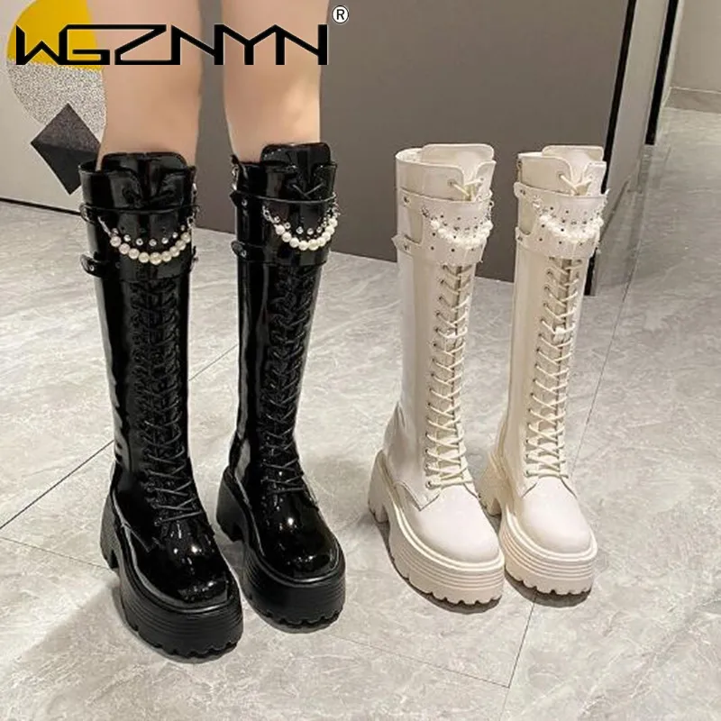 Winter Leather Warm Plush Boot - High Knee Heel Boots ulasan dan harga
