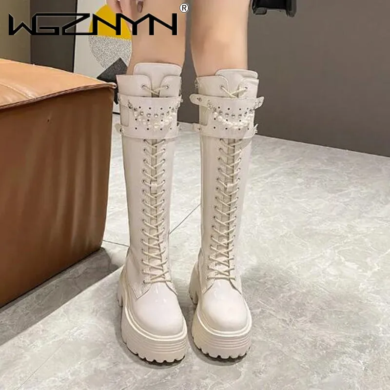 Winter Leather Warm Plush Boot - High Knee Heel Boots ulasan dan harga