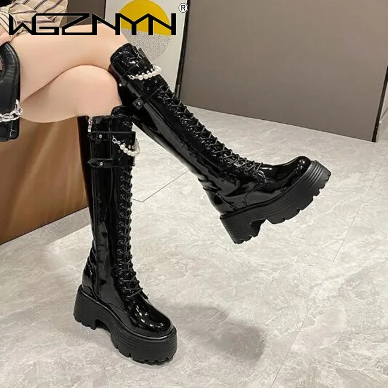 Winter Leather Warm Plush Boot - High Knee Heel Boots ulasan dan harga