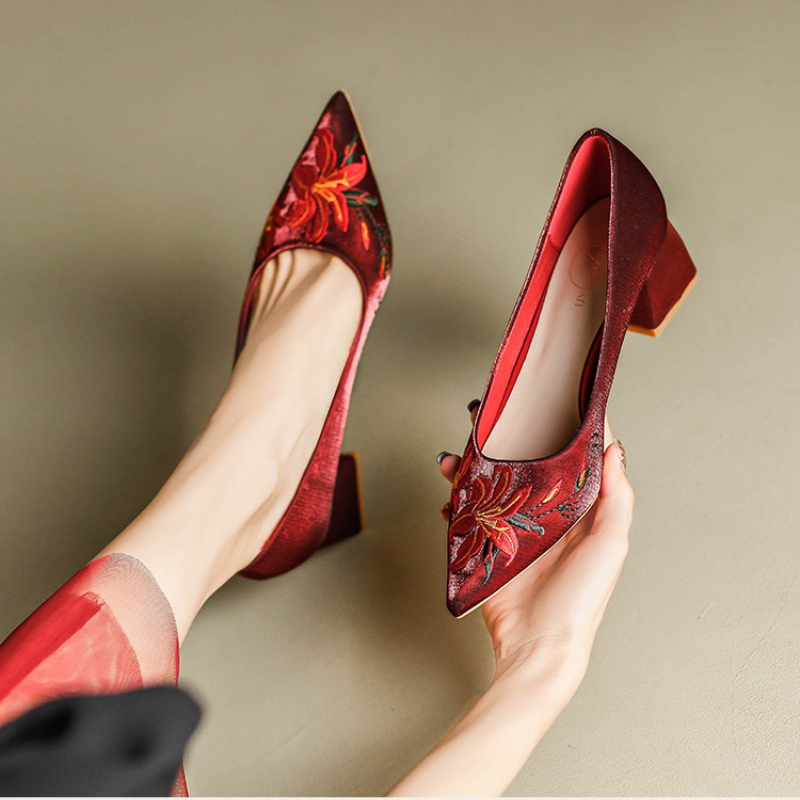 Spring Red Wedding Shoes Embro - Women'S Shoes Naturalizer ulasan dan harga