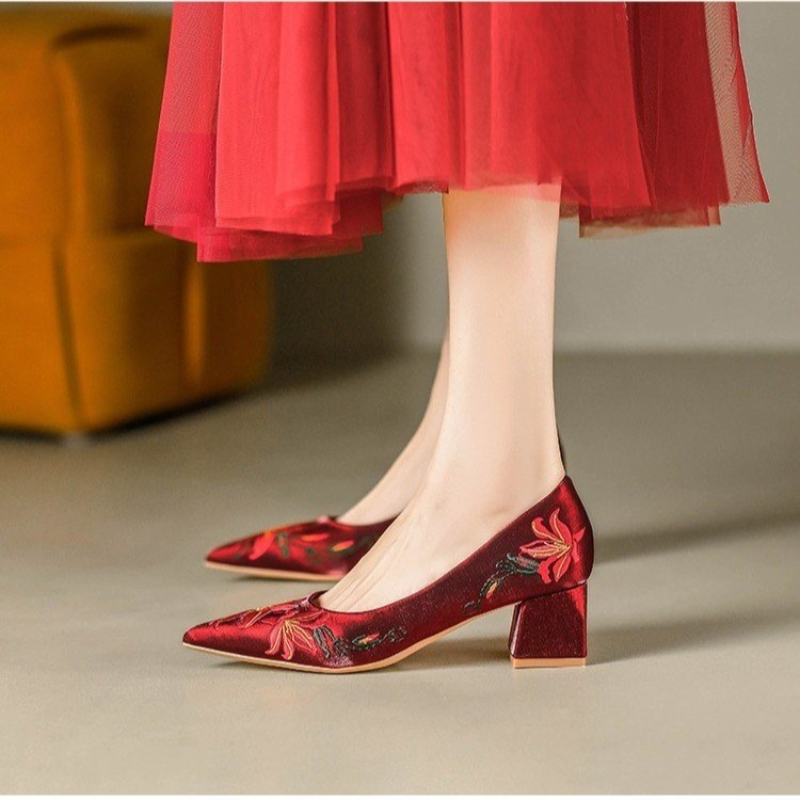 Spring Red Wedding Shoes Embro - Women'S Shoes Naturalizer ulasan dan harga