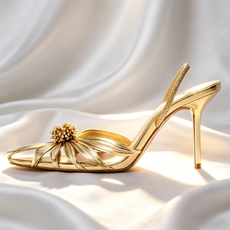 Luxury Gold Floral Detail Slin - Women'S Shoes Veja ulasan dan harga