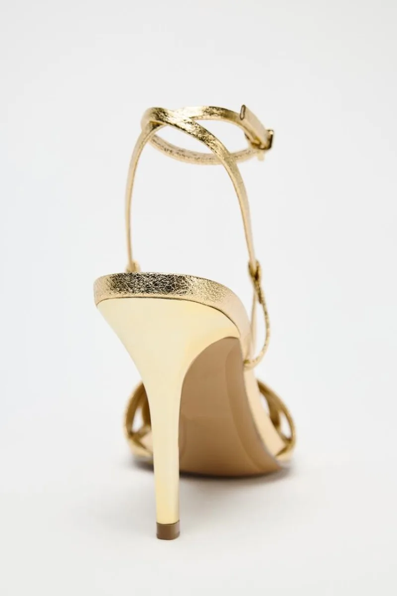 Fashion Gold Thin Heeled Sanda - Women Shoes Brands ulasan dan harga