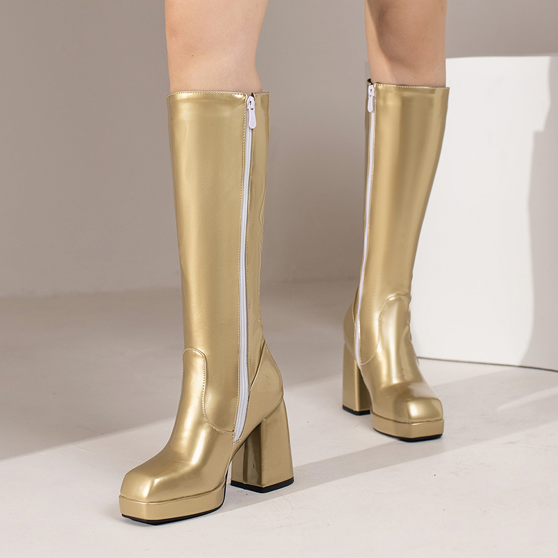 Green Winter Women Platform Kn - High Knee Heel Boots ulasan dan harga