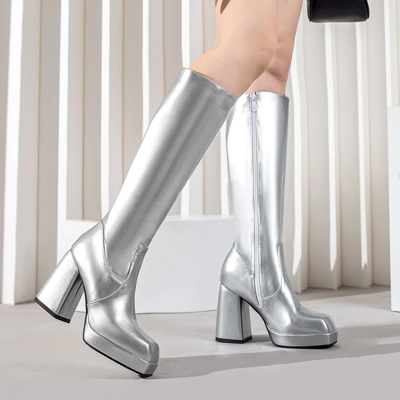 Green Winter Women Platform Kn - High Knee Heel Boots ulasan dan harga