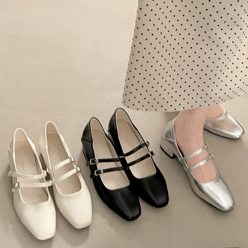 Square Toe Low Heel Women Silv - Slingback Pumps Women ulasan dan harga