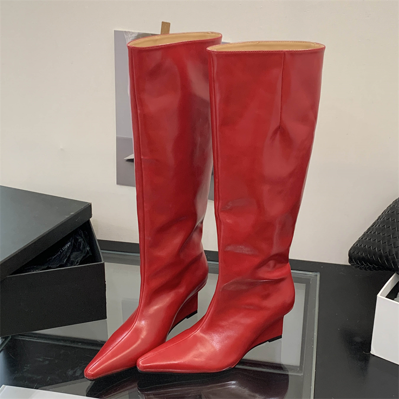 Aneikeh New Design Wedges Heel - High Knee Heel Boots ulasan dan harga