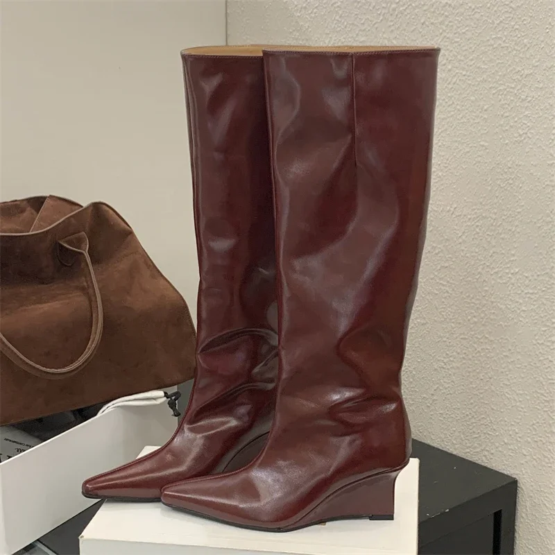 Aneikeh New Design Wedges Heel - High Knee Heel Boots ulasan dan harga