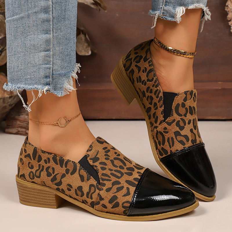 Leopard Printed Women's Low He - Women Shoes Heels ulasan dan harga