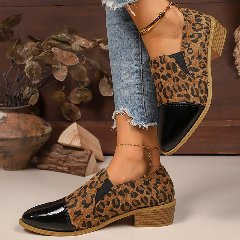 Leopard Printed Women's Low He - Women Shoes Heels ulasan dan harga