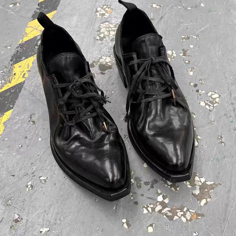 Women's Wrinkled Full Grain Le - Oxford Lace Up Women ulasan dan harga